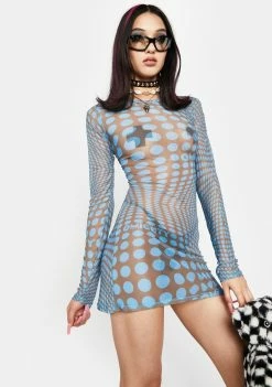 O Mighty Illusion Mesh Mini Dress