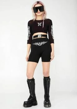 O Mighty Tribal Embroidered Biker Shorts