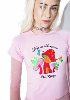 O Mighty Trip On Shrooms Cropped Tee Tops