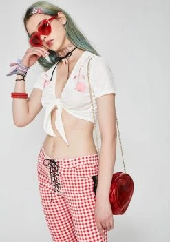 O Mighty Tops Rose Tits Velvet Top