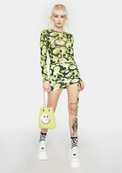 O Mighty Green Bobble Mini Skirt