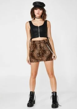O Mighty OG Leopard Chain Skirt Bottoms