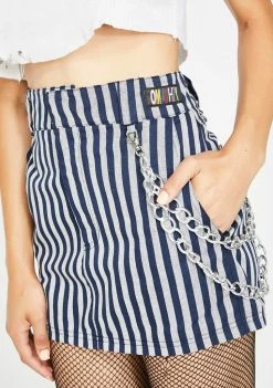 O Mighty Work Stripes Chain Skirt
