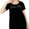 O Mighty Cruel Girl Velvet Babydoll Dress