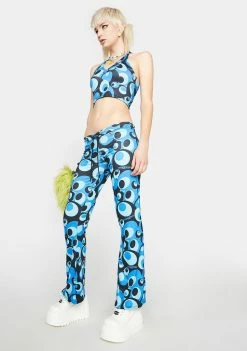 O Mighty Bottoms Blue Bobble Flare Pants